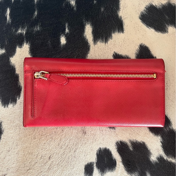Prada Red & Pink Leather Long Wallet - Picture 2 of 13